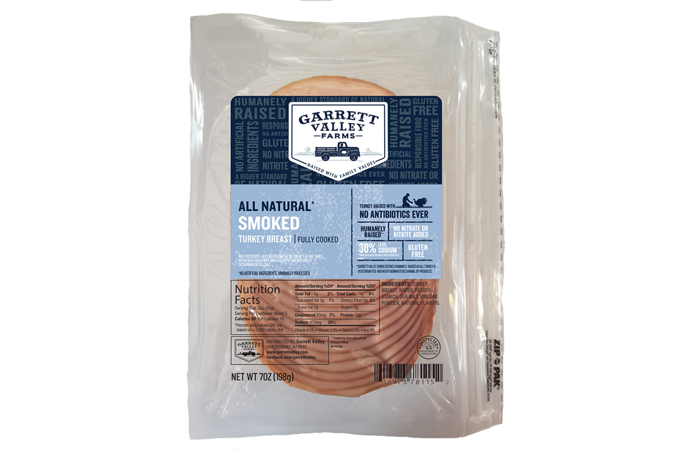 garrett valley farms smoked turkey breast deli meat