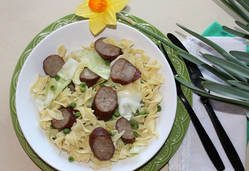 Haluski - Kielbasa, Cabbage and Noodles